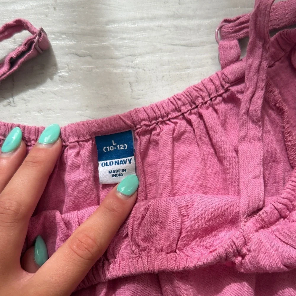 Old Navy Pink Cold-Shoulder Tiered Dress